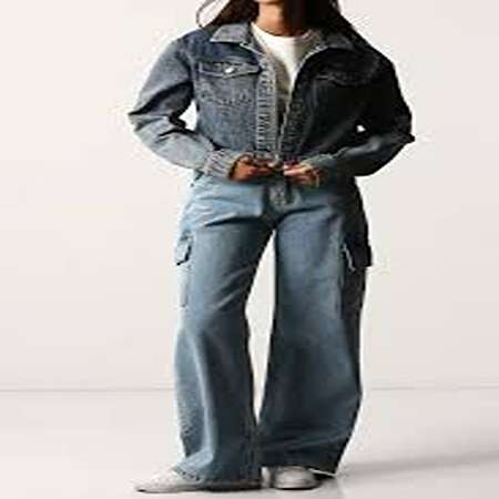 Women's denim crop jacket dark blue /size xl